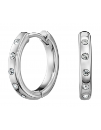 Orecchini A Cerchio Traveller – 33 Mm, Placcati Platino, Clip Per Non Forate – Leggeri E Brillanti