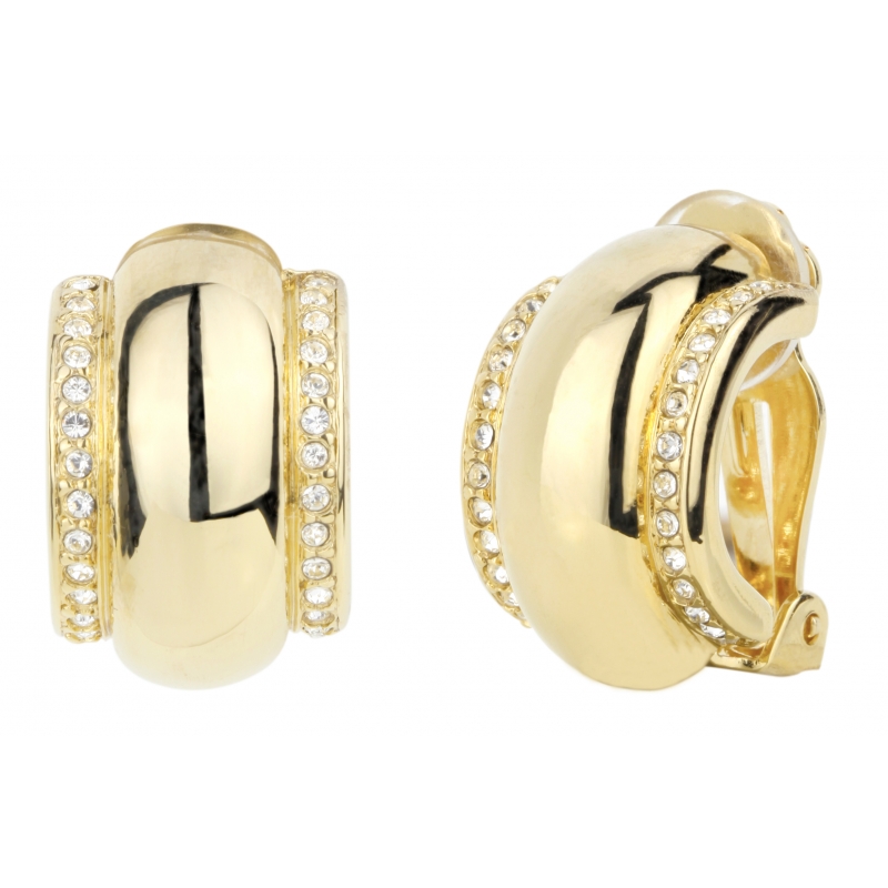 Traveller Oorclips Creoles verguld kristal