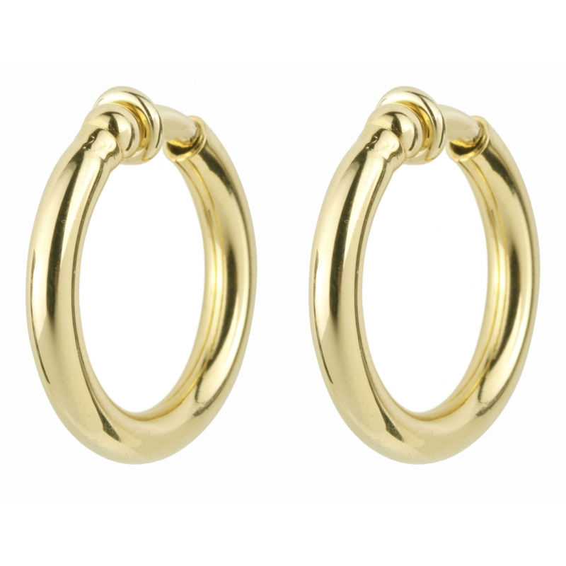 Traveller Oorclips Creoles verguld - 25 mm