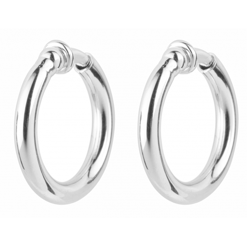 Traveller Oorclips Creoles geplatineerd - 25 mm