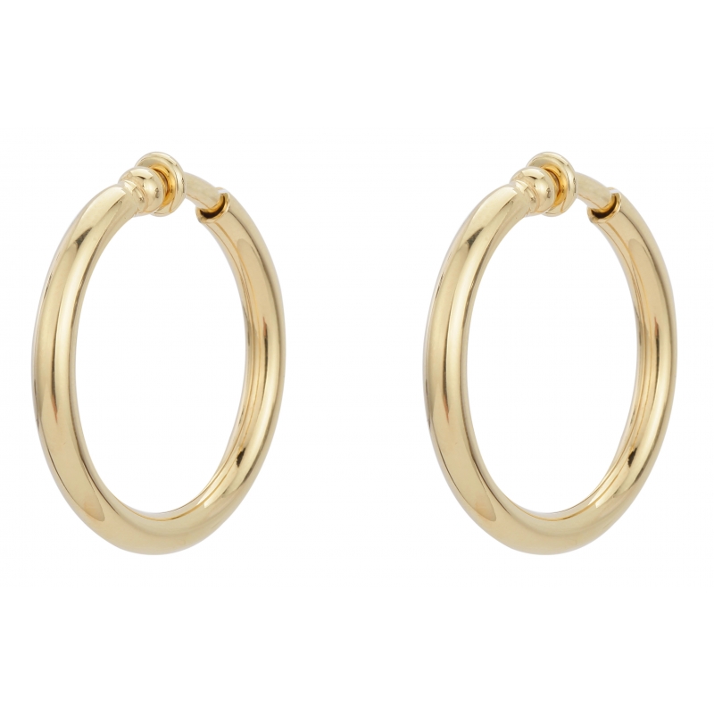 Traveller Oorclips Creoles verguld - 33 mm