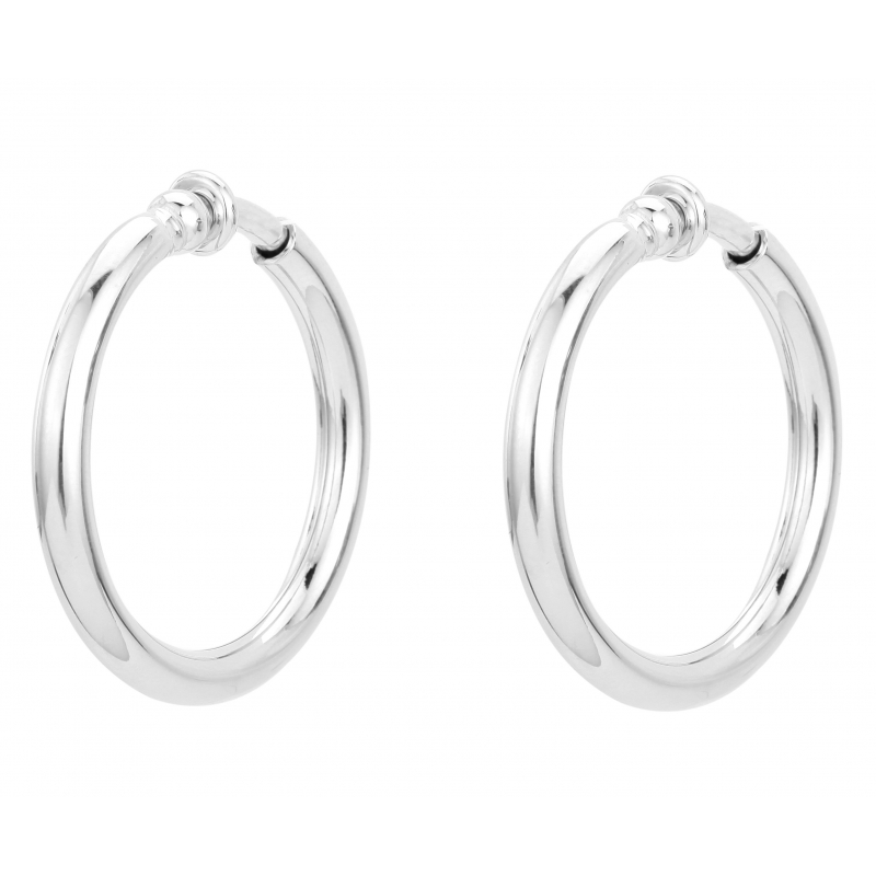 Traveller Oorclips Creoles geplatineerd - 33 mm