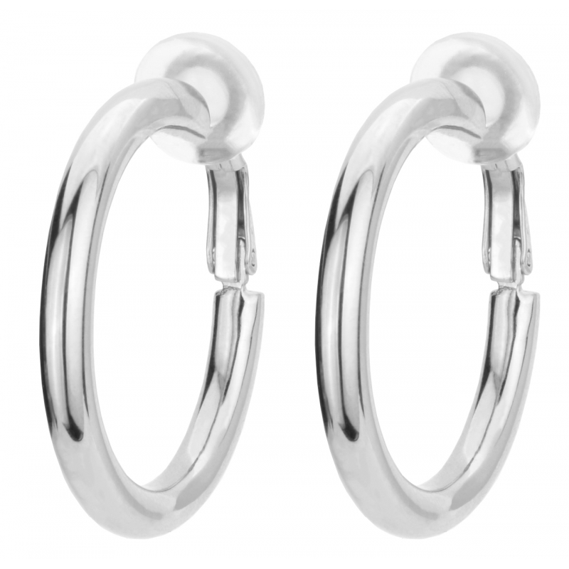 Traveller Oorclips Creoles geplatineerd - 33 mm