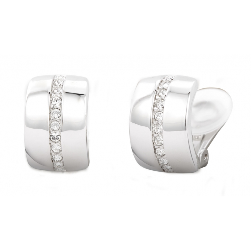 Traveller Oorclips geplatineerd kristal