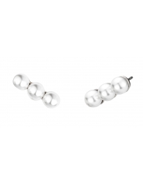 Pierced earring rhod 5mm white