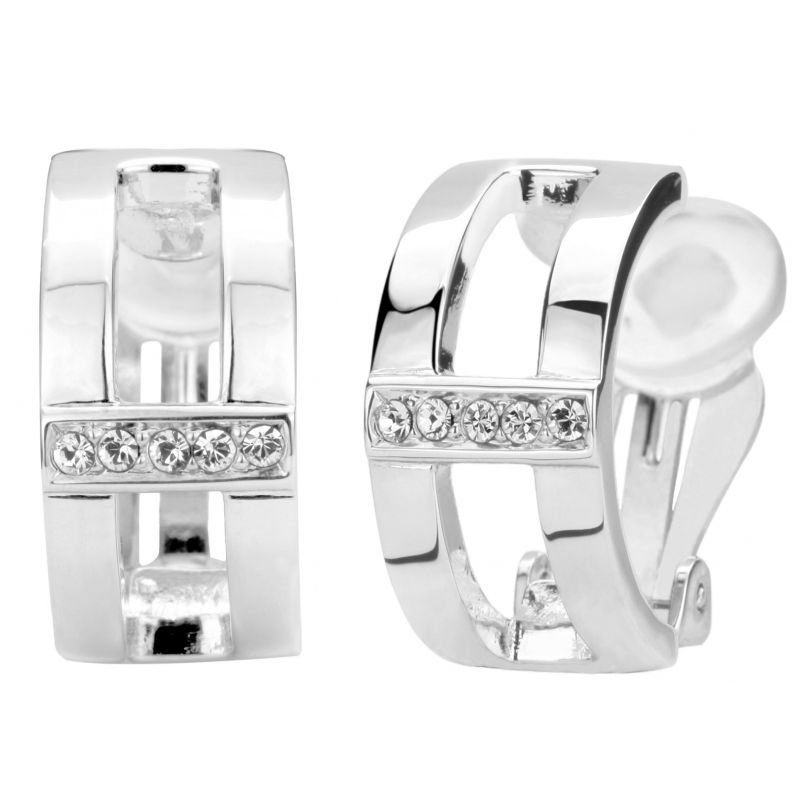 Traveller Oorclips geplatineerd kristal