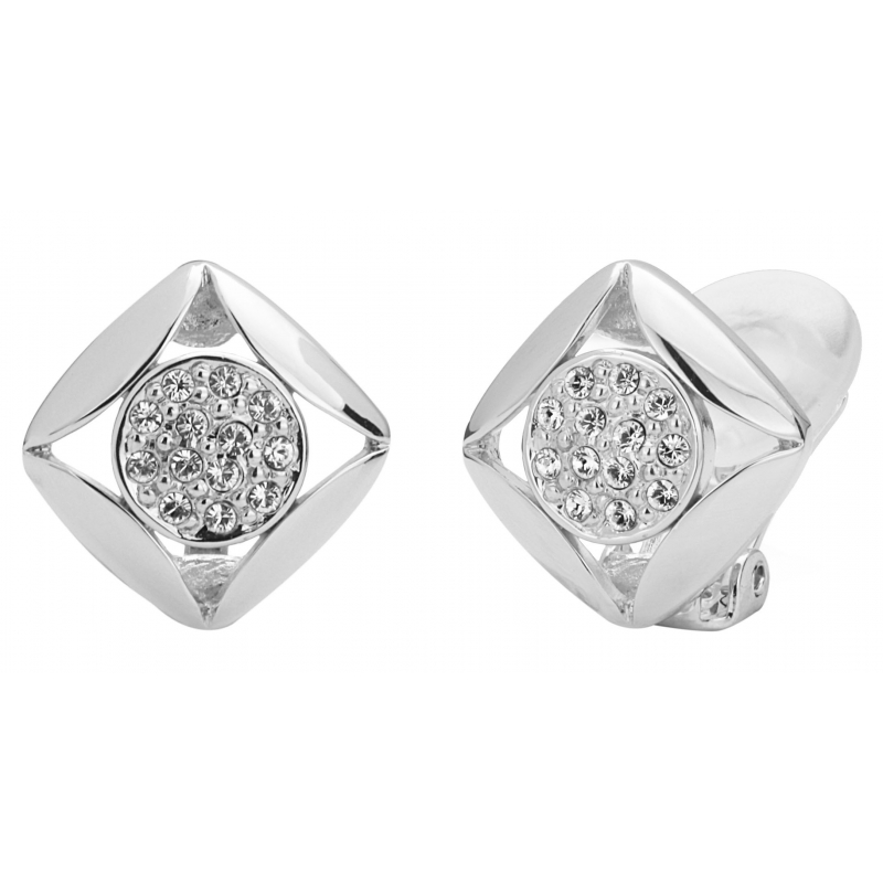 Traveller Oorclips geplatineerd kristal