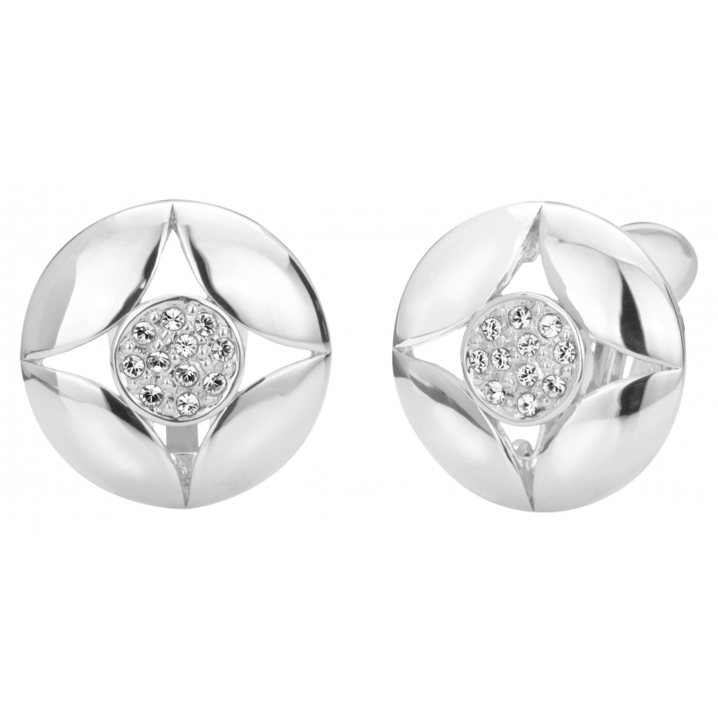 Traveller Oorclips geplatineerd kristal