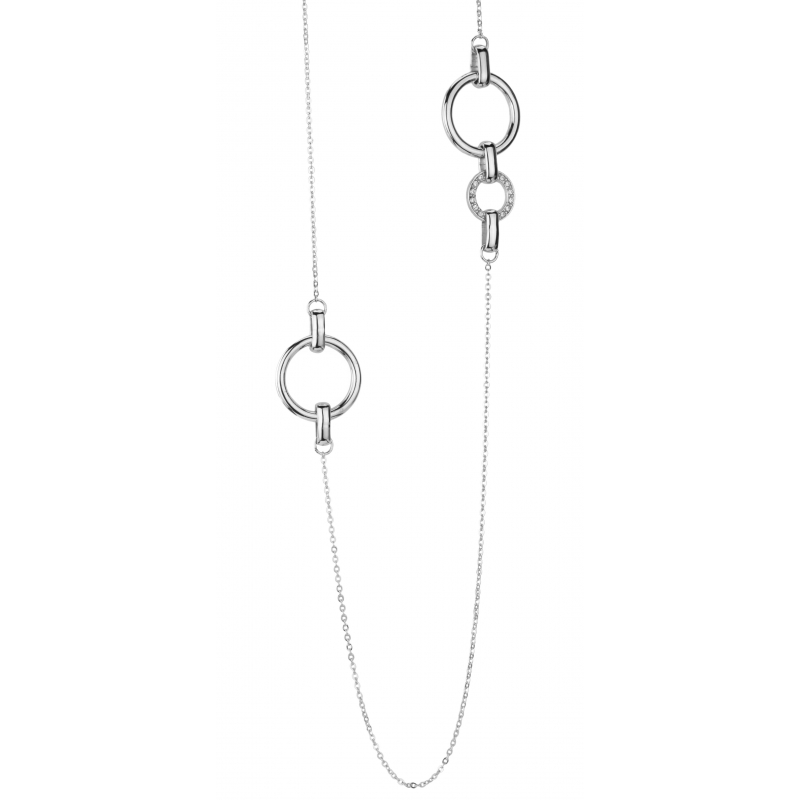 Traveller Ketting geplatineerd kristal 90cm