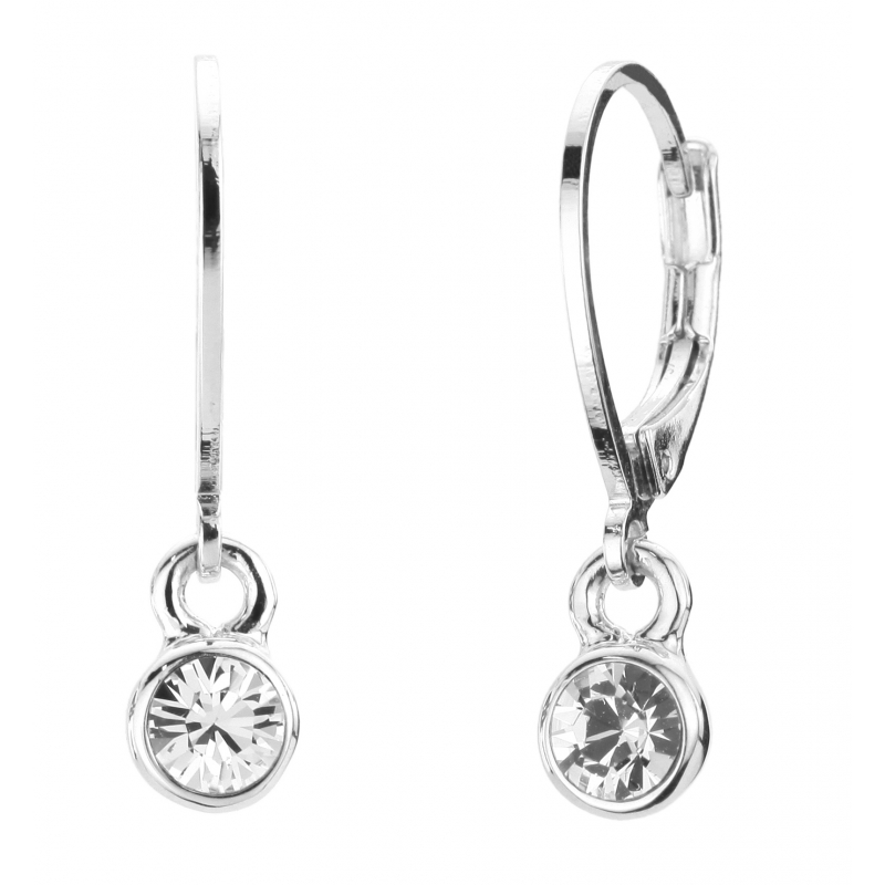 Traveller Oorhangers geplatineerd kristal