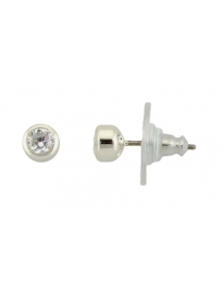 Pierced earrings rhod CZ 4mm