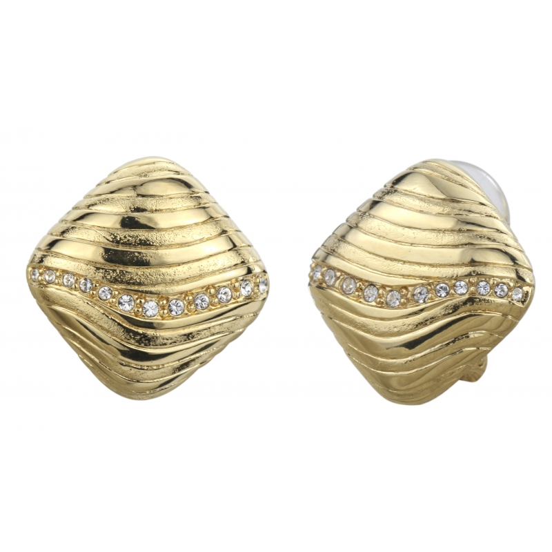 Traveller Oorclips verguld kristal