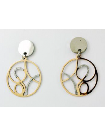 Drop earring steel 2tone rose