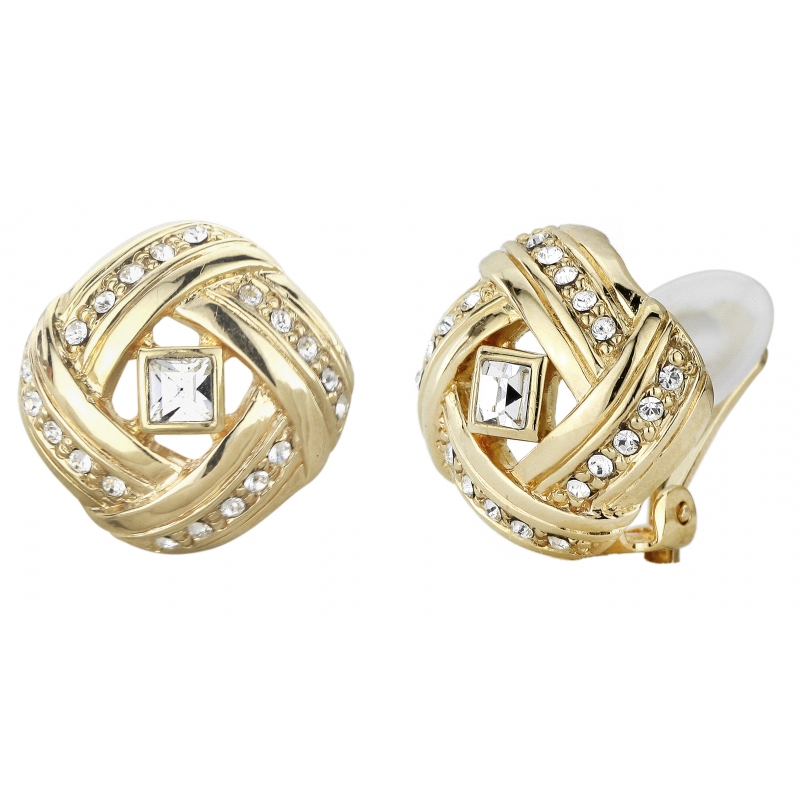 Traveller Oorclips verguld kristal