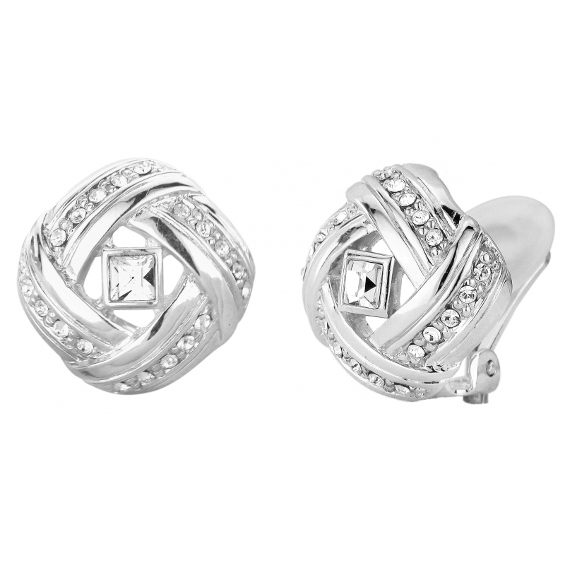 Traveller Oorclips geplatineerd kristal