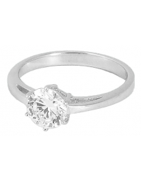 Ring, 925/rhod, 6.5mm CZ...
