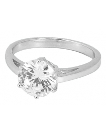 Ring, 925/rhod, 8mm CZ...
