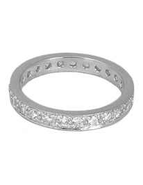 Ring, 925/rhod, 2mm CZ...