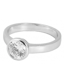 Ring, 925/rhod, 6.5mm CZ...