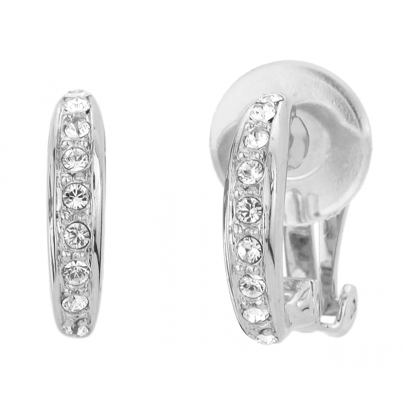 Traveller Oorclips geplatineerd kristal