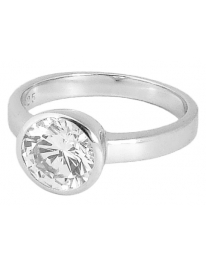 Ring, 925/rhod, 8mm CZ...