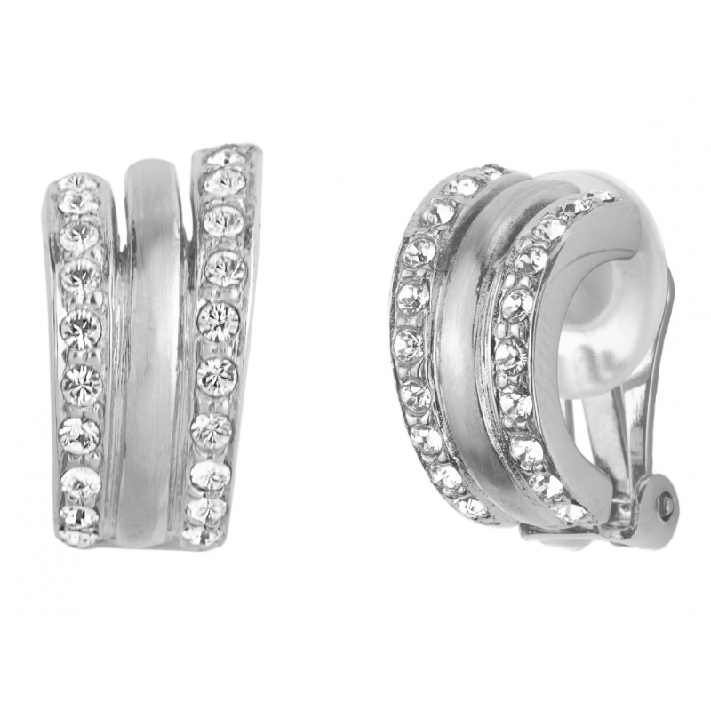 Traveller Oorclips geplatineerd kristal