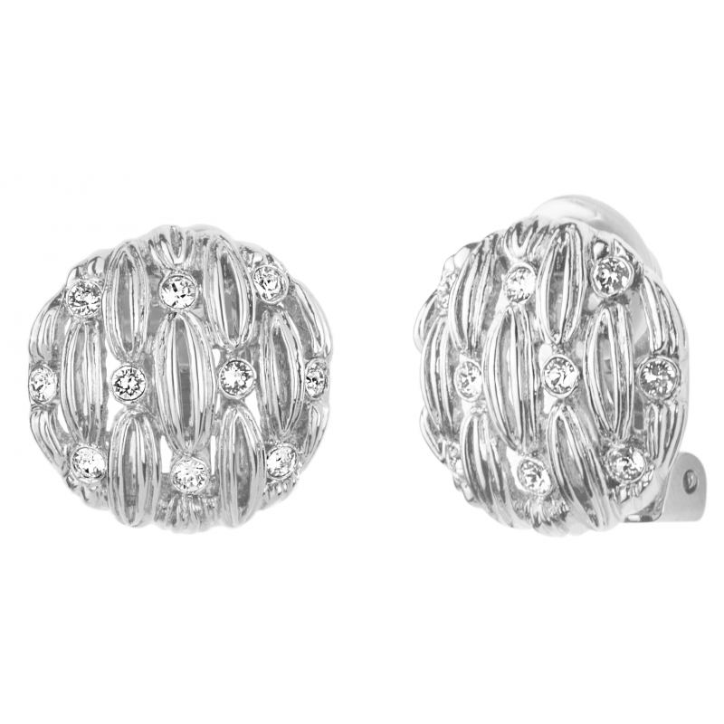 Traveller Oorclips geplatineerd kristal