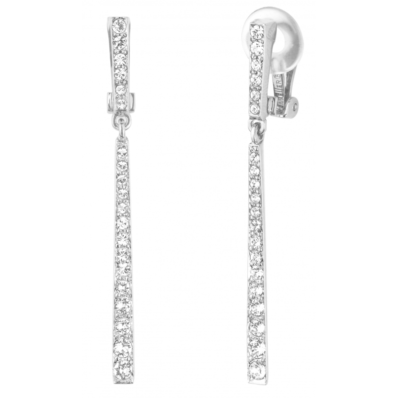 Traveller Oorclips Hanger geplatineerd kristal