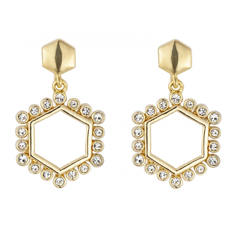 Traveller Oorhangers verguld kristal