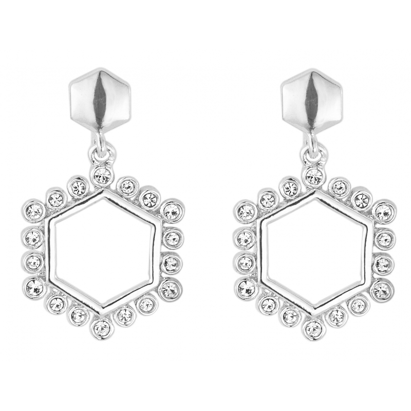 Traveller Oorhangers geplatineerd kristal