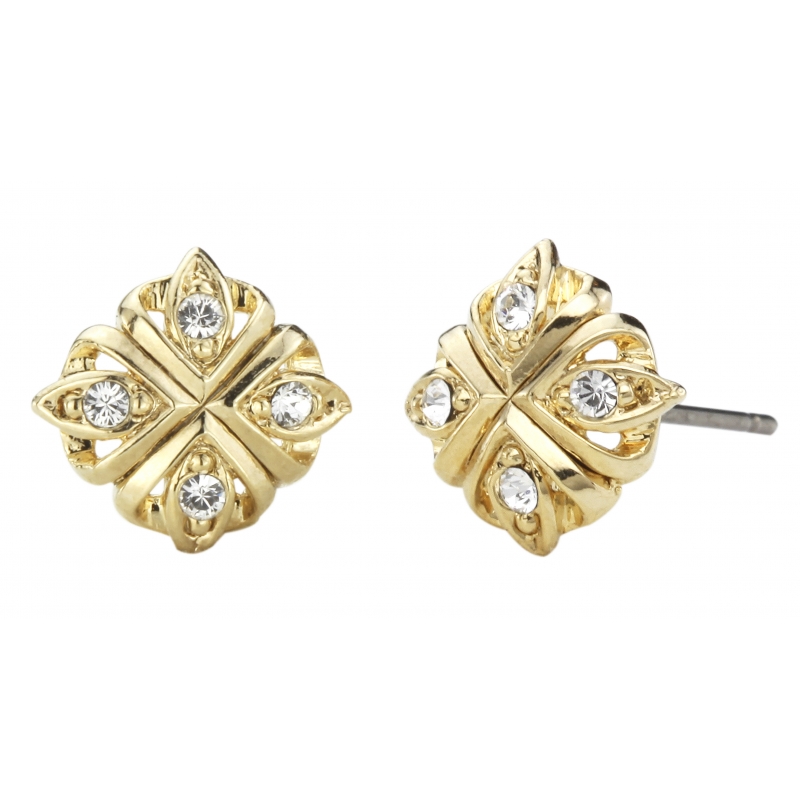 Traveller Oorstekers verguld kristal