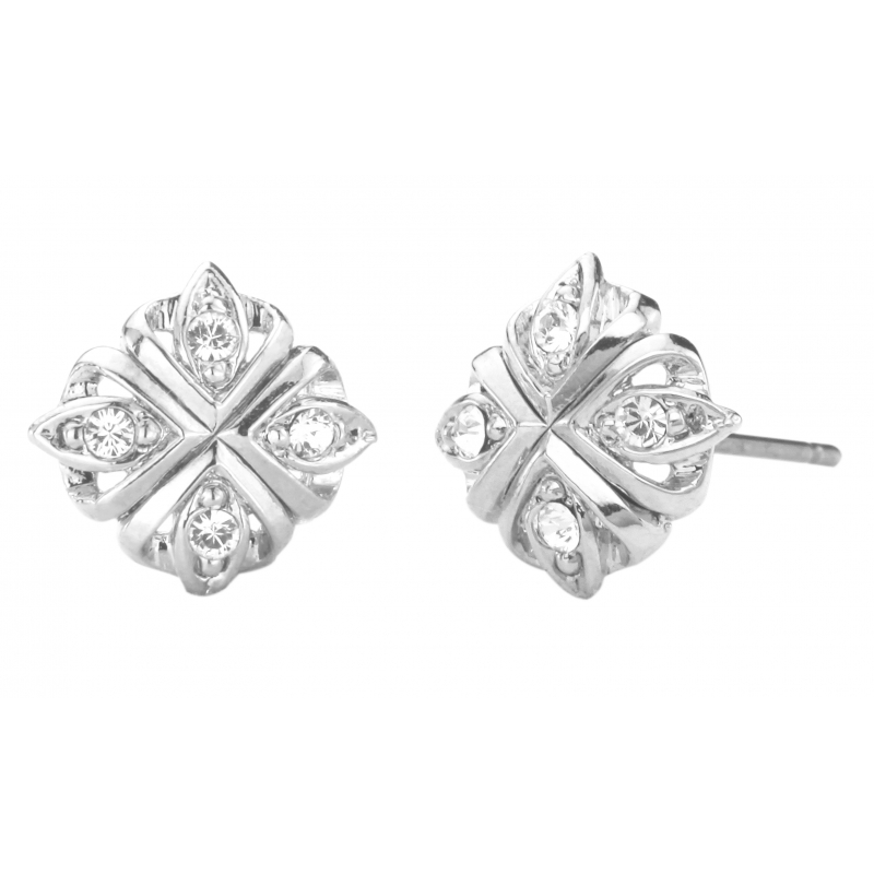 Traveller Oorstekers geplatineerd kristal