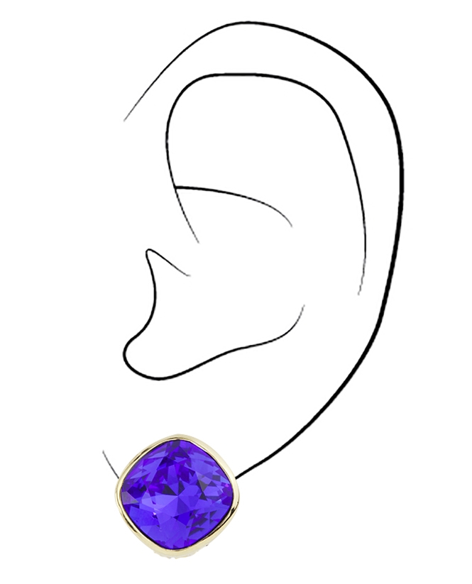 Traveller Oorclips verguld 12mm Majestic Blue