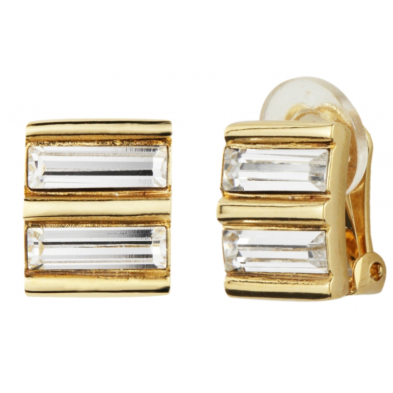 Traveller Oorclips verguld kristal