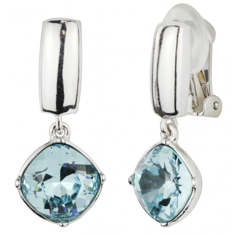 Traveller Oorclips Hanger geplatineerd 10mm Light Turquoise