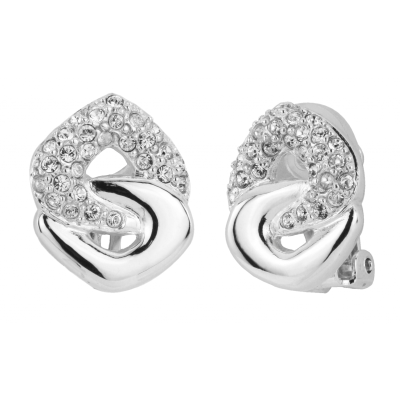 Traveller Oorclips geplatineerd kristal