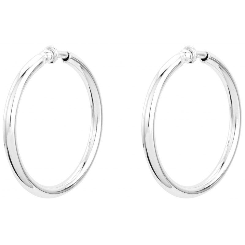 Traveller Oorclips Creoles geplatineerd - 50 mm