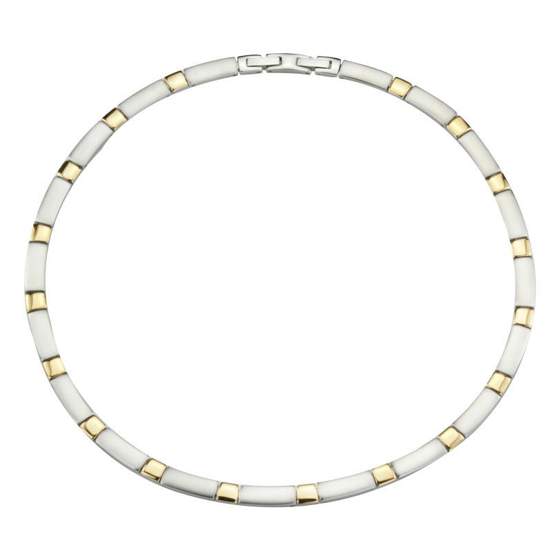 Traveller Ketting edelstaal bicolor mat/glanzend - 46+1