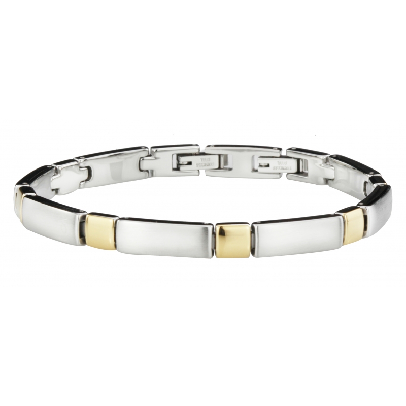 Traveller Armband edelstaal bicolor mat/glanzend - 18+1