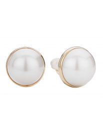 Traveller Oorclips verguld witte 20mm parel
