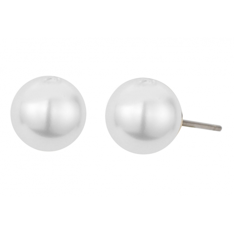 Traveller Oorstekers verguld 8mm parel wit