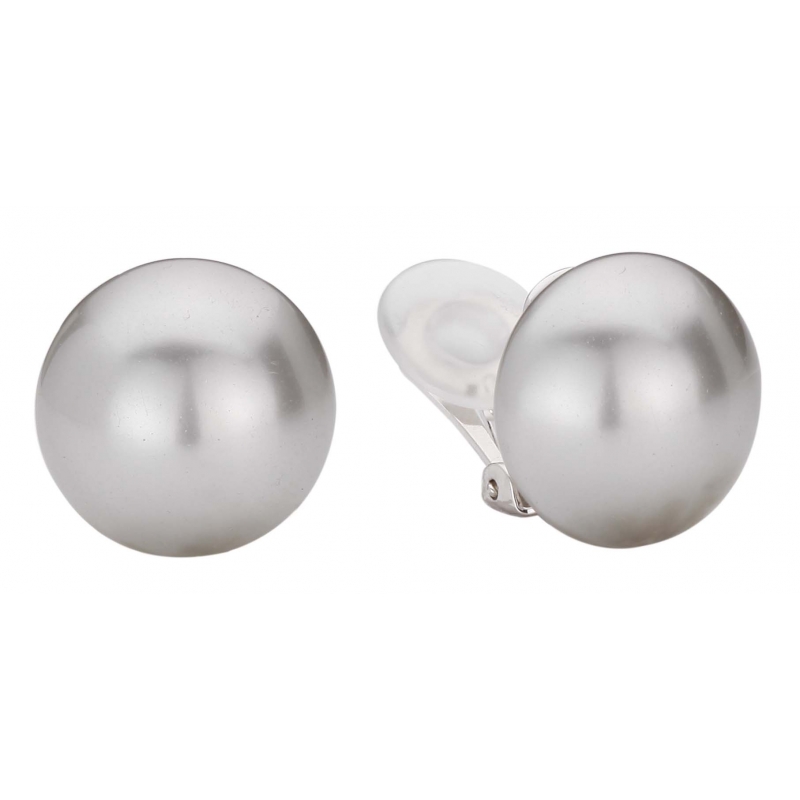 Traveller Oorclips geplatineerd 16mm parel lichtgrijs
