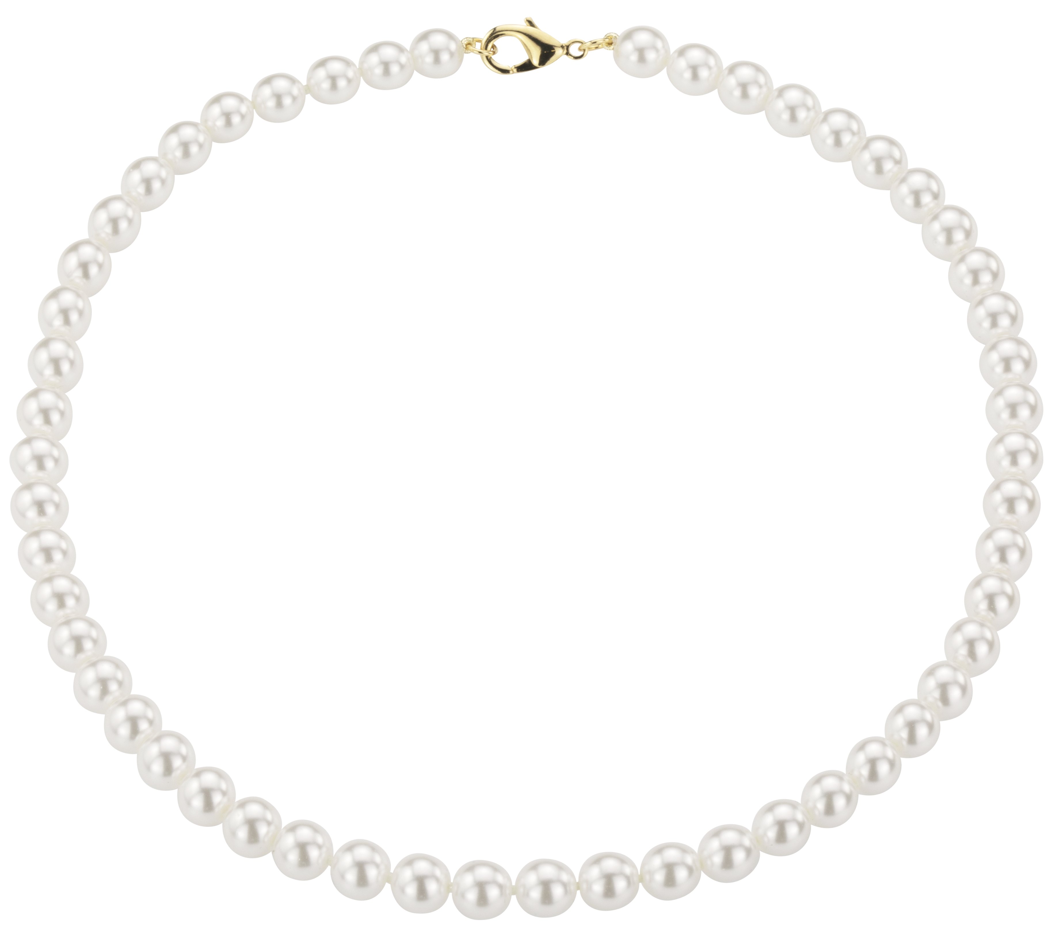 Collier En Perles Nacrées Véritables Avec Fermoir Mousqueton Argenté - Occasion